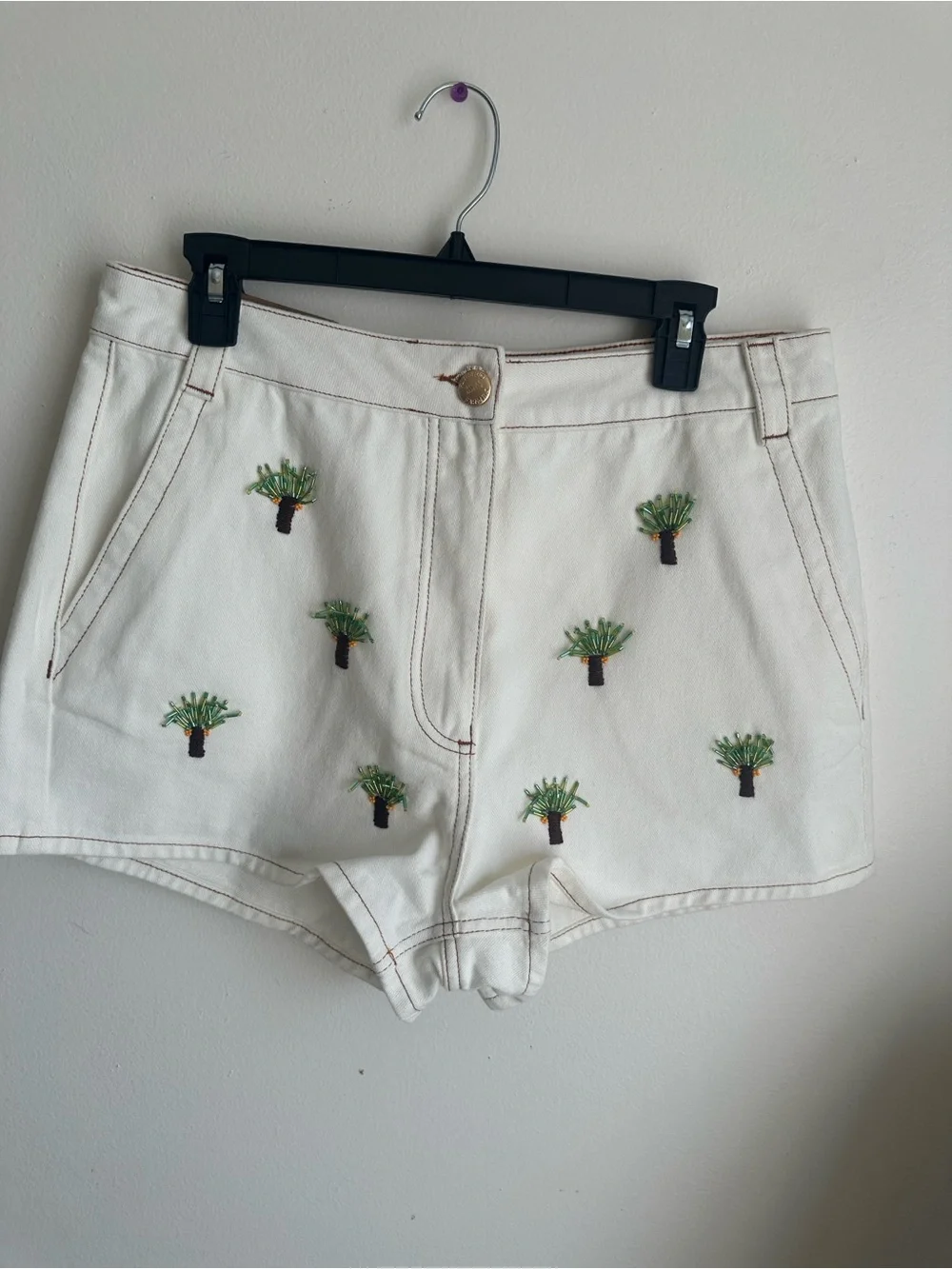 FARM Rio embroidered denim shorts